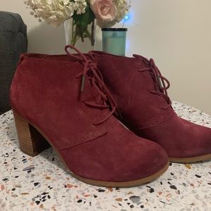 TOMS lace-up, heeled booties